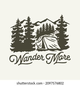 wander more vintage illustration t shirt