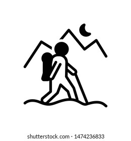 Wander vector black icon