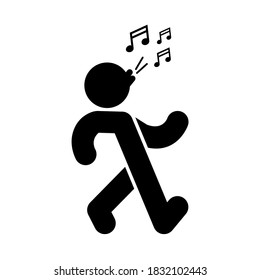 Wander and whistle away sign. Ferment symbol. Walk icon. vector illustration