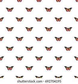 Wandered butterfly pattern in cartoon style. Seamless pattern vector illustration