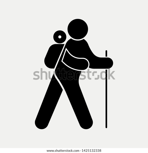 Vektor Stok Wanderer Icon Vector Sign Symbol Design Tanpa Royalti 1425132338