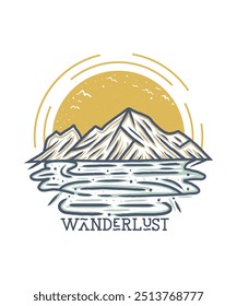 Wanderlust adventure beach vector art t shirt design illustration for travel lovers