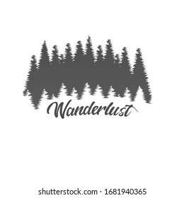 wanderlust adventure forest logo white background vector illustration