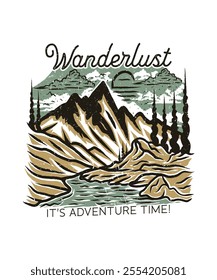 Wanderlust adventure time travel vector art t shirt design