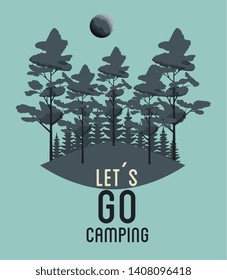 wanderlust adventure with trees and moon landscape