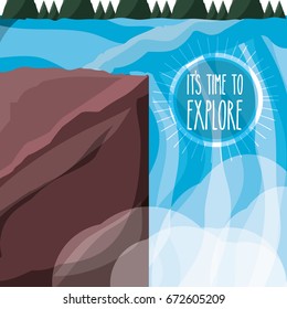 wanderlust aventure with landscape and explorer nature