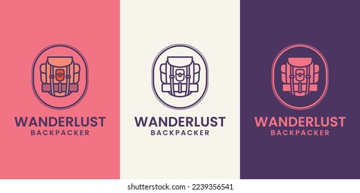 wanderlust backpacker logo design ideas