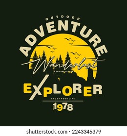 wanderlust, deep forest, explore, adventure vector graphic for t shirt prints and other uses. poster, wall murals 