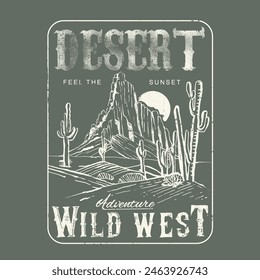 Wanderlust desert vibes vector graphic print design , print design for apparel, sticker, poster, background and others. Arizona t-shirt artwork design