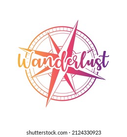 Wanderlust Illustration Clip Art Design Shape. Compass Adventure Silhouette Icon Vector.
