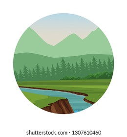 Wanderlust landscape cartoon