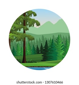 Wanderlust landscape cartoon