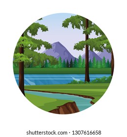 Wanderlust landscape cartoon