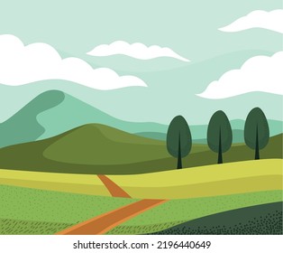wanderlust landscape with highway scene
