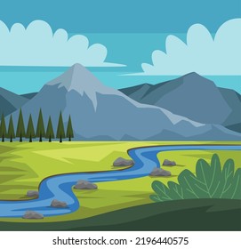 wanderlust landscape with river scene