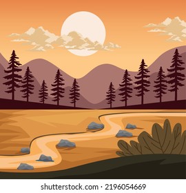 wanderlust landscape sunset and stones scene