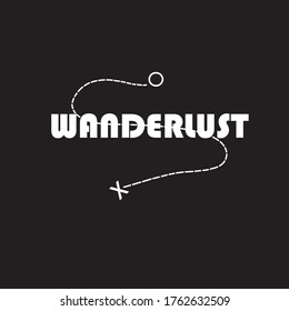 Wanderlust logo design vector for t-shirt, etc.