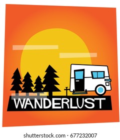 Wanderlust Love Travel poster in Retro Style