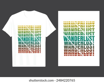 Wanderlust Modern Typography T-shirt Design 