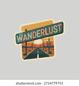 Wanderlust Motel Zeichen Vektorsymbol