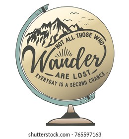 wanderlust mountain graphic for tee print