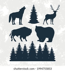 wanderlust nature six set silhouettes