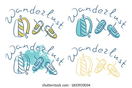 Wanderlust print popular clock vector illustration