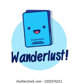 Wanderlust with Simple Passport Vector Illustration