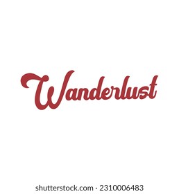 Wanderlust text on white background.