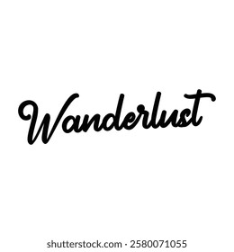 wanderlust text on white background.