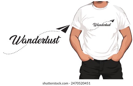 Wanderlust t-shirt design. vector, illustration