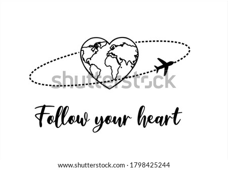 wanderlust vector design heart design motivation positive optimist airplane route stationery mug phone case gift vocation bon voyage romantic note book planning love pink pin route way