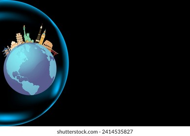 Wanderlust Vector: Tourism Landmarks from Every Corner of the Earth, Background design