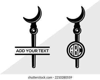 Wands Monogram SVG Printable Vector Illustration