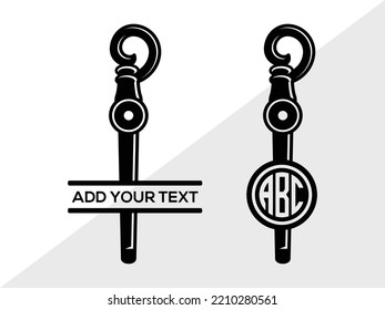Wands Monogram SVG Printable Vector Illustration