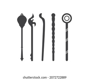 Wands Silhouette Wands Magic Stick Magic Stock Vector (Royalty Free ...