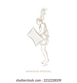 ilustración de la línea del festival wangala