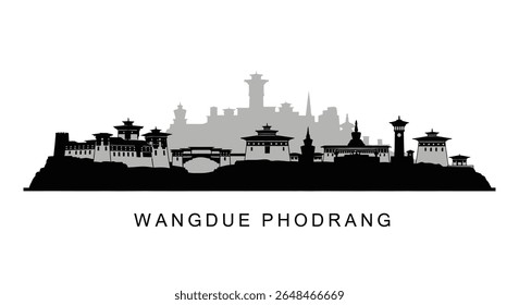 Wangdue Phodrang Skyline Minimalist CIty.
