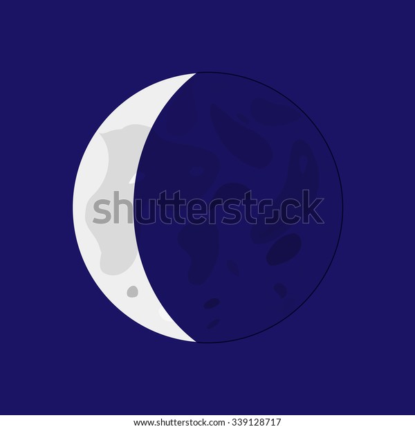 Waning Crescent - lunar phase. Flat style\
vector illustration.