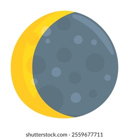 Waning Crescent Moon Emoji Icon Illustration. Phases of the Moon Vector Symbol Emoticon Design Doodle Vector.