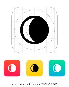 Waning crescent moon icon. Vector illustration.