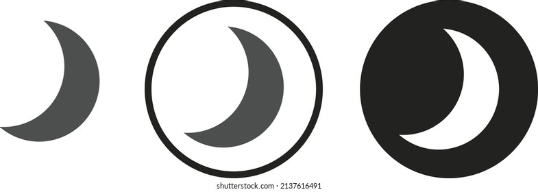 Waning crescent moon icon . web icon set .vector illustration