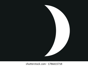
Waning crescent moon on black background