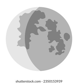 Waning Crescent Moon Symbol Vector Icon Isolated  On White Background. Nature Moon Sign