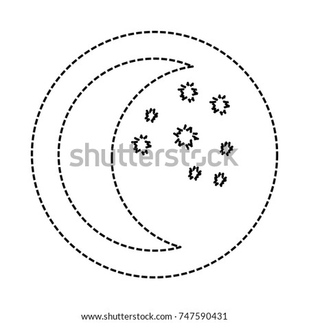 waning crescent  vector illustration