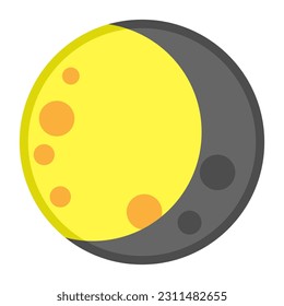 Waning gibbous moon icon emoji isolated vector design.