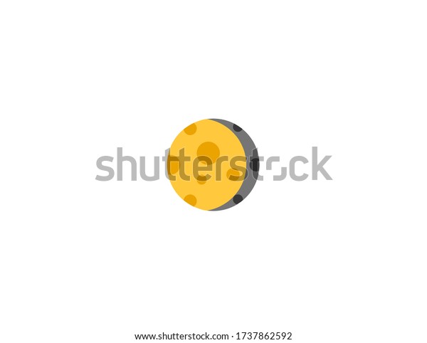 Waning Gibbous Moon vector flat icon.\
Isolated Moon Cycle, Lunar phases emoji\
illustration