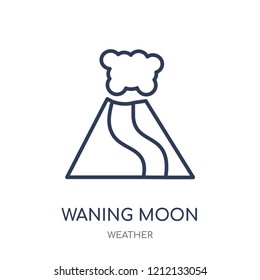 Waning moon icon. Waning moon linear symbol design from Weather collection. Simple outline element vector illustration on white background.