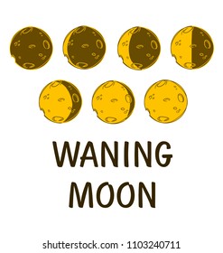 waning moon icon vector