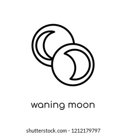 Waning moon icon from Weather collection., editable outline stroke vector illustration